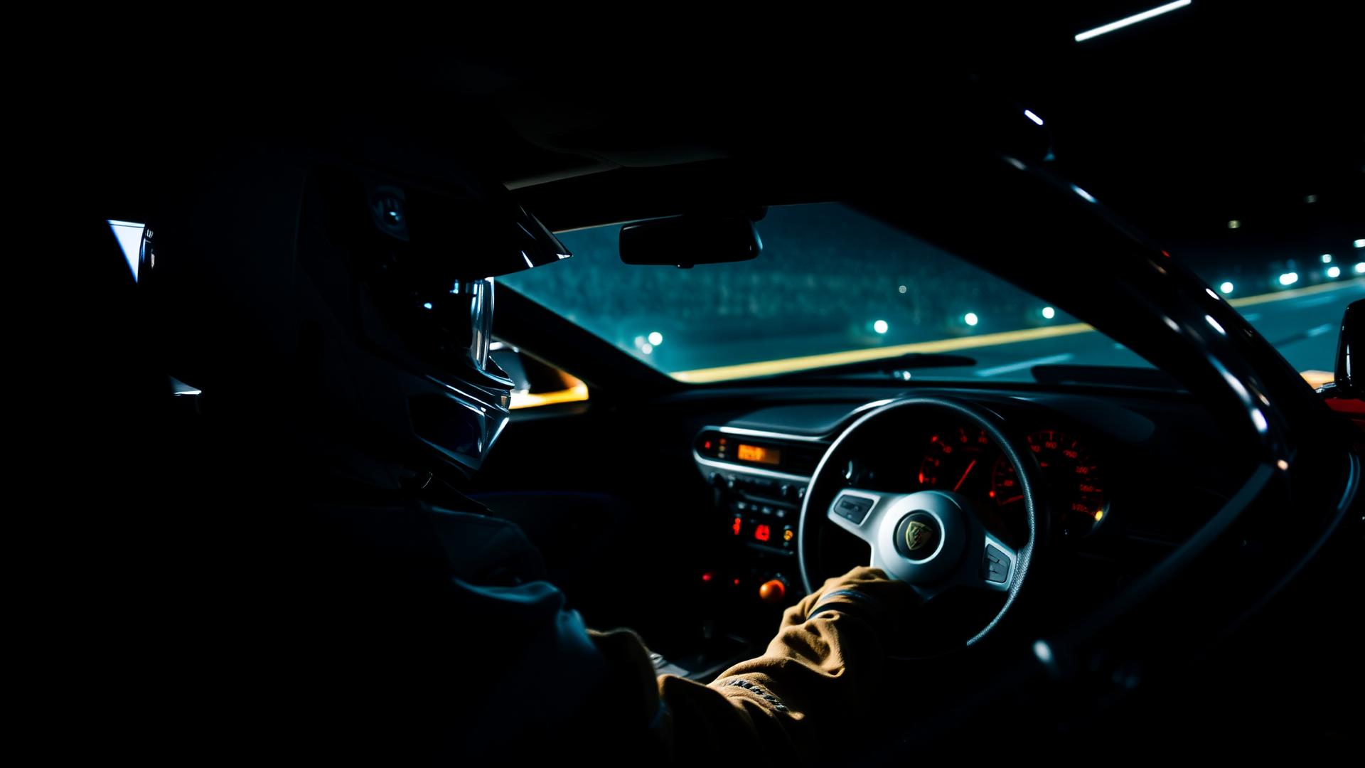 Cockpit-Perspektive auf der Rennstrecke